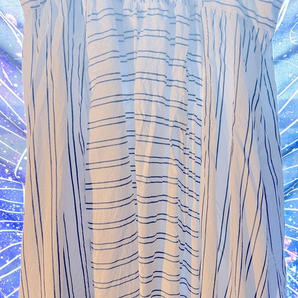 🌟FREE PEOPLE Easy Breezy Midi Dress, Sz.L., Ivory Combo, Lovely Navy Stripes 🌻 - Picture 6 of 15